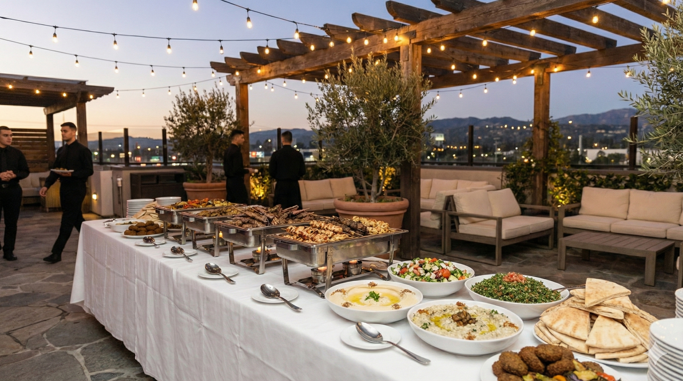 Pita & Bowl Mediterranean Catering Setup